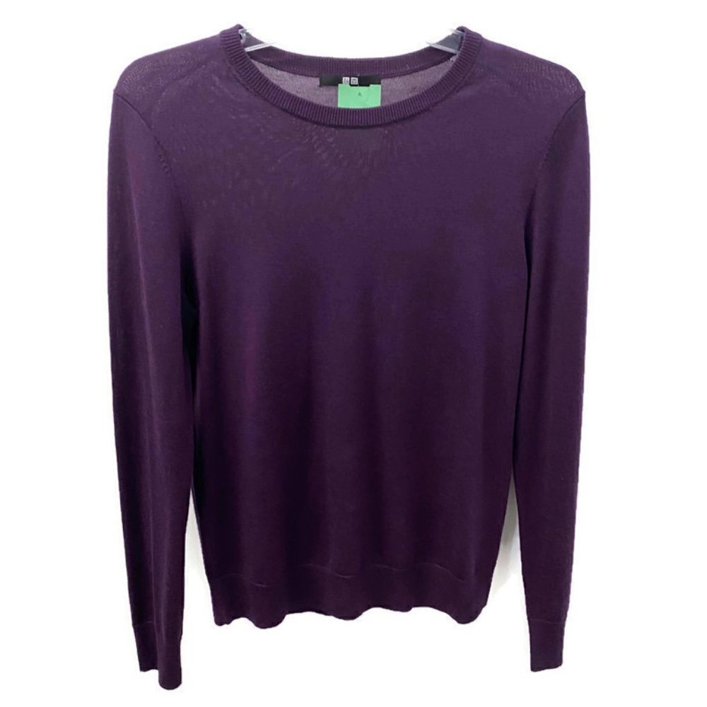 Uni Qlo Deep Purple Wool Pullover Sweater